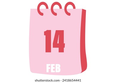 Calendar Hand Drawn Valentine Day Sticker