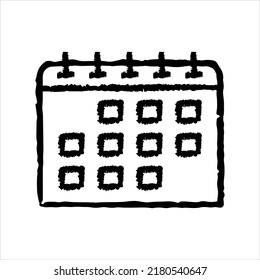 Calendar hand-drawn icon vector graphic illustration