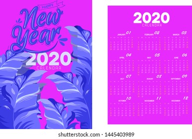 Calendar Happy New Year 2020 