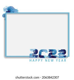 Cabecera de calendario 2022 número en color abstracto colorido pincel pincel de color trazos de fondo. Feliz año 2022, colorido fondo. Ilustración del vector EPS10
