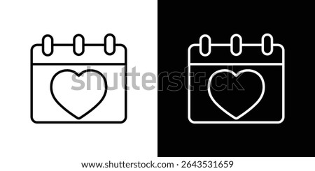 Calendar heart icon. Graphic Design vector icon. Ui Ux Icons