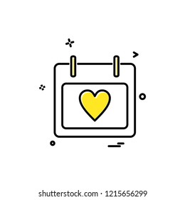 calendar heart icon vector design 