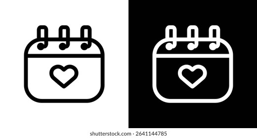 Calendar heart icon vector simple element illustration editable