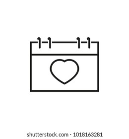Calendar with heart icons