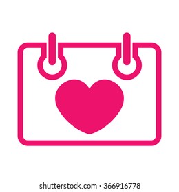calendar with heart red