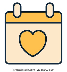 Calendar with a heart. Vector icon