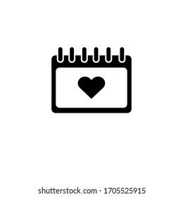 calendario y corazón. Ilustración del vector