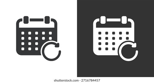 ícone Histórico do Calendário. Ícone de série de glifos sólidos