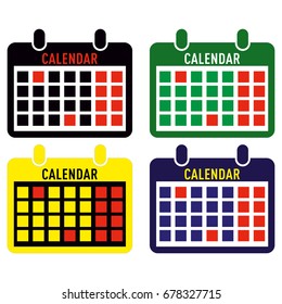 Calendar with holidays and working days.