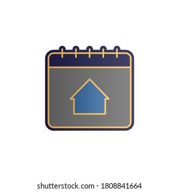 Calendario, color de inicio gradiente icono de vector
