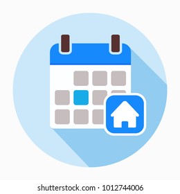 Calendar home house icon vector sign symbol illustration