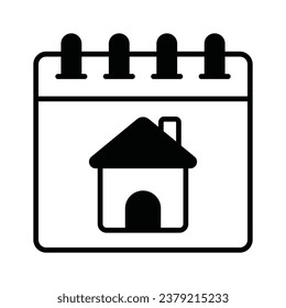 Calendar with house symbol ready for premium use vector
