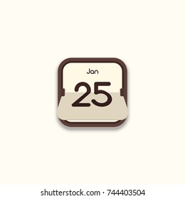 Calendar icon 2018 flat design with long shadow, vector illustration