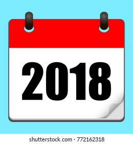 Calendar icon 2018. Happy New Year 2018. Vector illustration