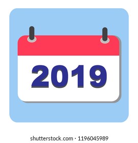 calendar icon 2019. New year 2019. 2019 icon for your web site design, logo, app, UI. flat style.