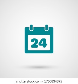 calendar Icon 24. Vector illustration EPS 10.
