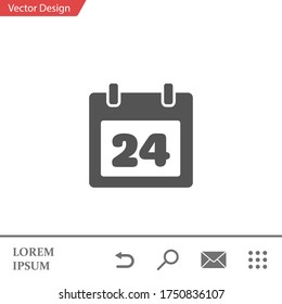 calendar Icon 24. Vector illustration EPS 10.