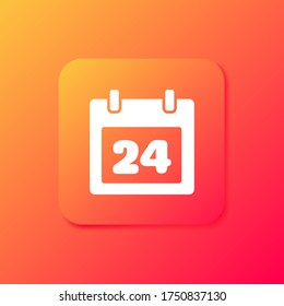 icono de calendario 24. Ilustración del vector EPS 10.