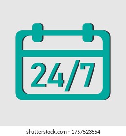 Calendar icon - 24/7 services - Vector web icon