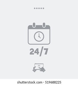 Calendar icon - 24/7 services - Vector web icon