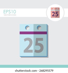 Calendar Icon with 25. Flat design