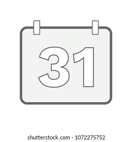 Calendar icon. 31 days. Vector.