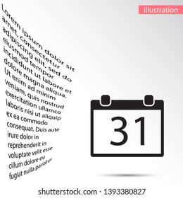 Calendar icon 31 . Lorem Ipsum Illustration design