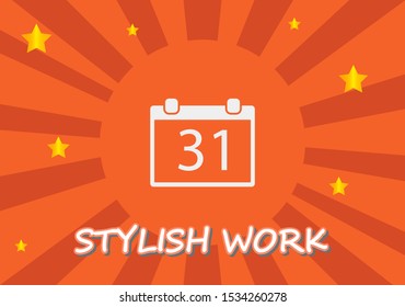 Calendar icon 31 . Lorem Ipsum Illustration design