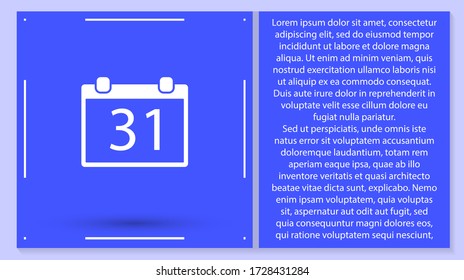 Kalendersymbol 31 . Lorem Ipsum Illustration Design