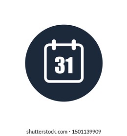 Calendar icon 31 on white background. Vector illustration