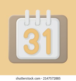 Calendar icon. Calendar 3d render. Calendar 3D Web Vector Illustrations.