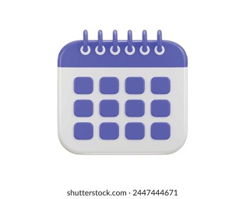 Calendar icon 3d rendering vector icon illustration