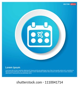 Calendar Icon Abstract Blue Web Sticker Button - Free vector icon