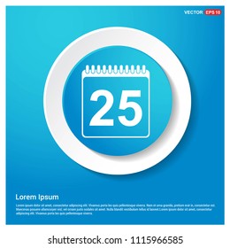 calendar icon Abstract Blue Web Sticker Button - Free vector icon