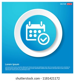 Calendar Icon Abstract Blue Web Sticker Button - Free vector icon