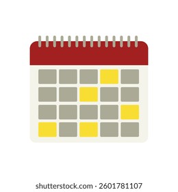 Calendar icon. Abstract month calendar. Vector illustration of calendar icon. 