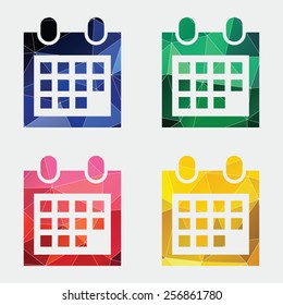 calendar icon Abstract Triangle Geometrical background 