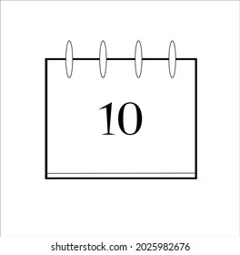 Calendar icon. All white calendar with black numbers.