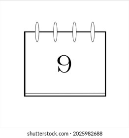 Calendar icon. All white calendar with black numbers.