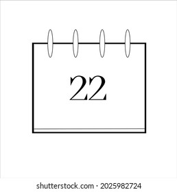 Calendar icon. All white calendar with black numbers.
