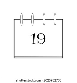 Calendar icon. All white calendar with black numbers.