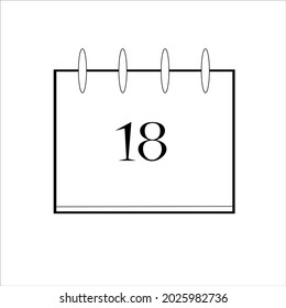 Calendar icon. All white calendar with black numbers.