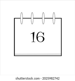 Calendar icon. All white calendar with black numbers.