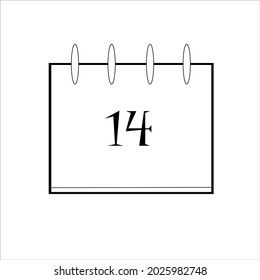 Calendar icon. All white calendar with black numbers.