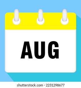 Calendar icon for August. Vector illustration.