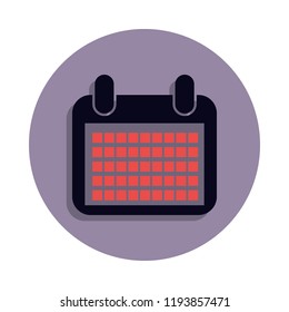 the calendar icon in badge style. One of web collection icon can be used for UI, UX