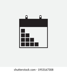 calendar icon in black color with flat design. for templates, stickers, and logos

