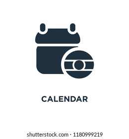 Calendar icon. Black filled vector illustration. Calendar symbol on white background. Can be used in web and mobile.