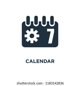 Calendar icon. Black filled vector illustration. Calendar symbol on white background. Can be used in web and mobile.