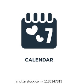 Calendar icon. Black filled vector illustration. Calendar symbol on white background. Can be used in web and mobile.